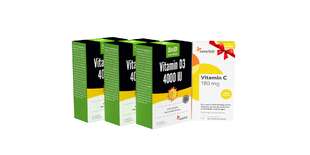 Vitamín D3 - balíček na 3 mesiace + šumivý vitamín C (180 mg) zdarma