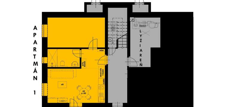 Apartmán 1 pôdorys