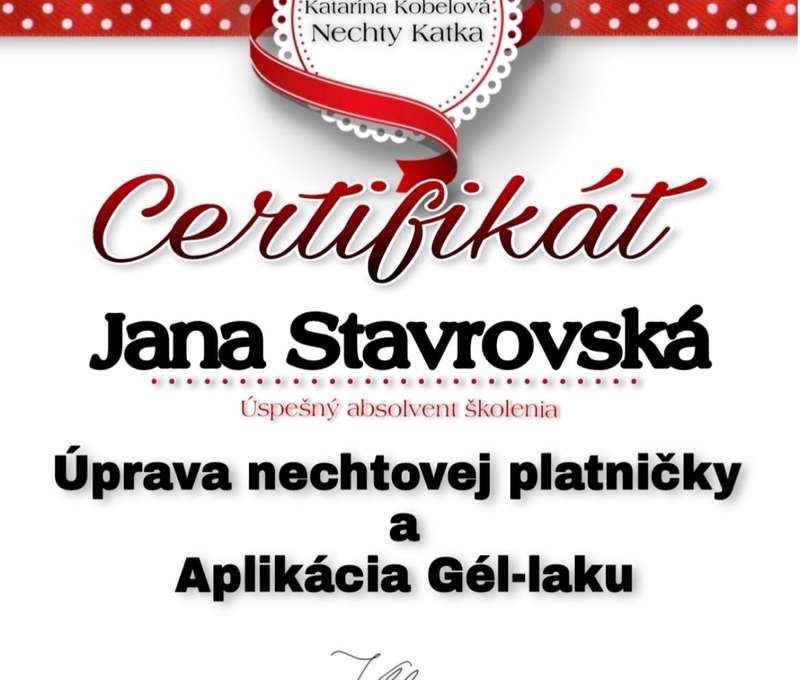 Postará sa o vás Jana Stavrovská s mnohými certifikátmi