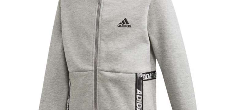 Adidas detská mikina šedá s čiernymi pásmi