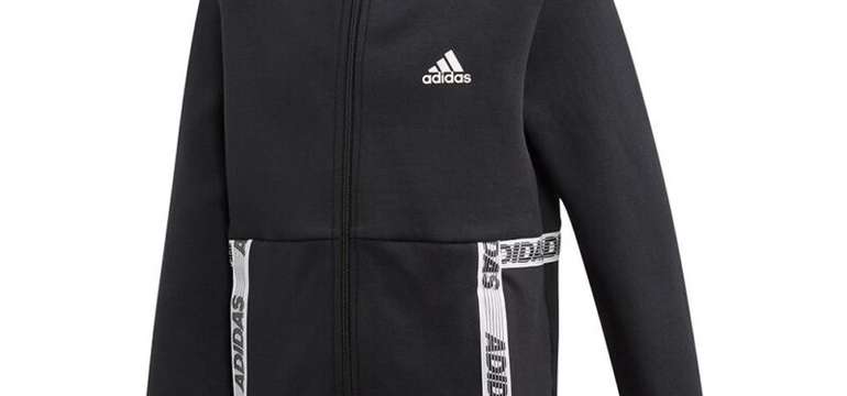 Adidas detská mikina čierna s bielymi pásmi