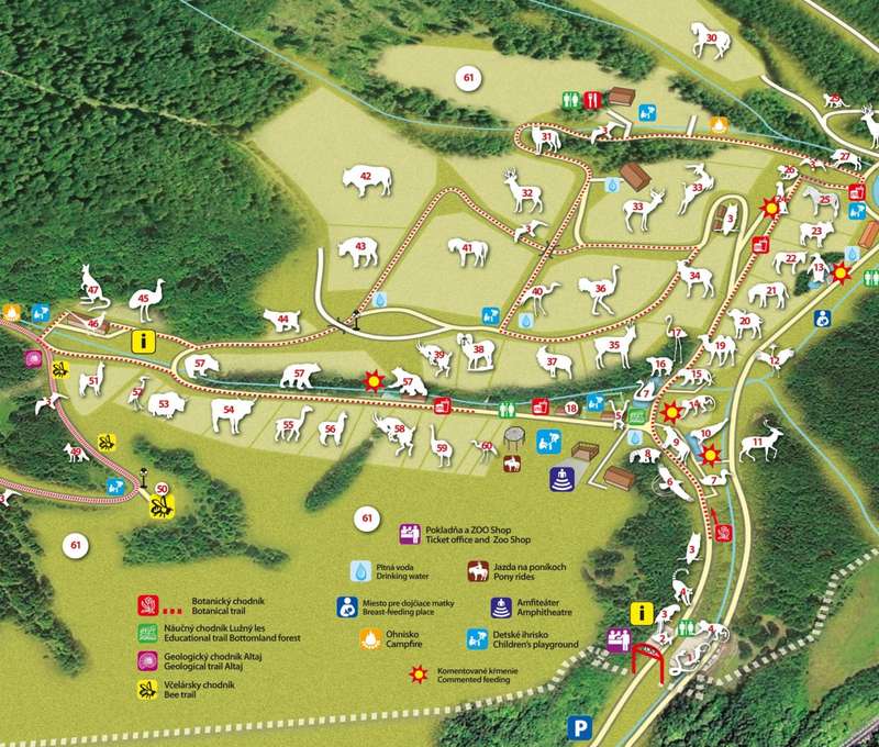 Mapa areálu ZOO Košice