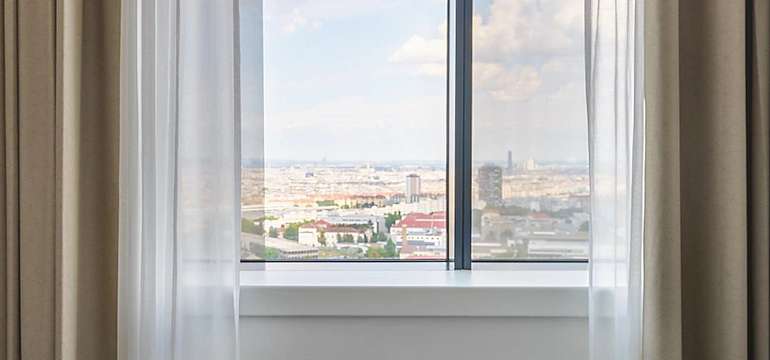 Z každej izby hotela Holiday Inn Vienna - South je krásny výhľad na Viedeň