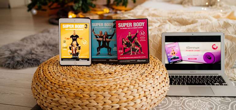 Ročné online tréningy SUPER BODY od CVIČTE.SK na domáce cvičenie a knižky knižky plné zdravých recep