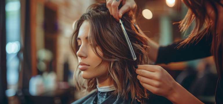 Vyhladenie vlasov a styling vlasov v kaderníctve Magdaléna v Salóne La Múzza