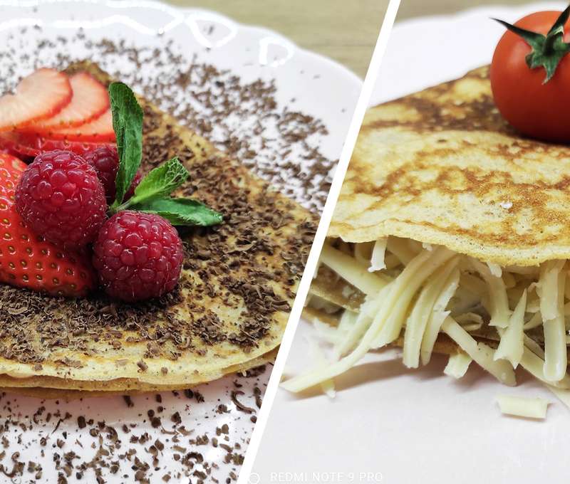 Sladké a slané palacinky s rôznymi náplňami