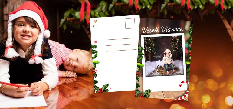 Vianočné pohľadnice z vašich vlastných fotografií 