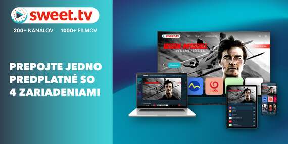 BLACK FRIDAY: Predplatné online TV, prémiových filmov a rozprávok na SWEET.TV s viac ako 200 kanálmi/Slovensko