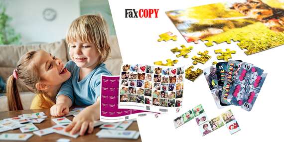 Rodinná zábava pri hraní kariet, pexesa, domina alebo skladanie puzzle s vlastnými fotkami - osobný odber ZDARMA až v 40 predajniach FaxCOPY/Slovensko