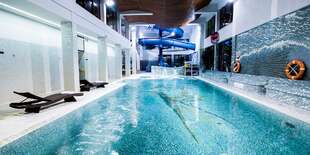 Vedľajší hotel Klimek**** má vlastný aquapark s bazénom, vírivkou a toboganom