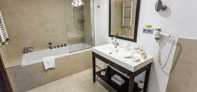 Kúpeľňa izby Junior Suite v kaštieli Château Appony****
