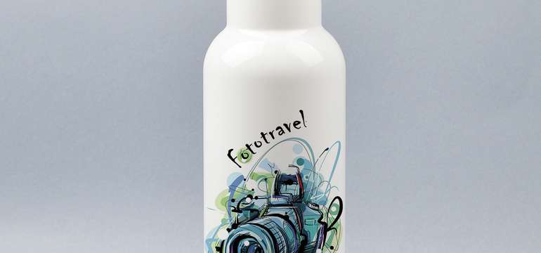 Turistická termoplechovka (500 ml) - kov, bambus