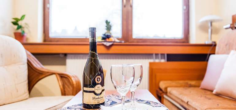Apartmány hotela Áčko*** sú zložené zo spálne (s manželskou posteľou) a obývačky