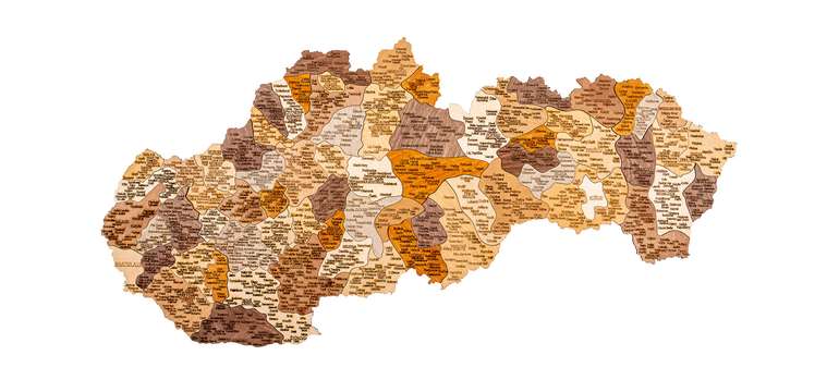 3D Drevená puzzle mapa Slovenska 