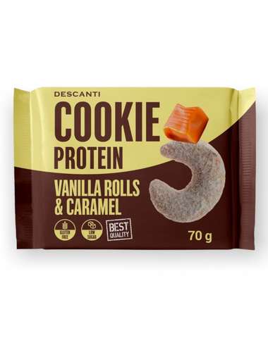 Descanti proteínový cookie (70 g) - vanilkový rožtek/karamel
