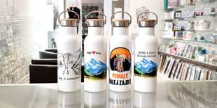 Slovenské turistické termo fľaŠe a plechovky s krásnymi motívmi