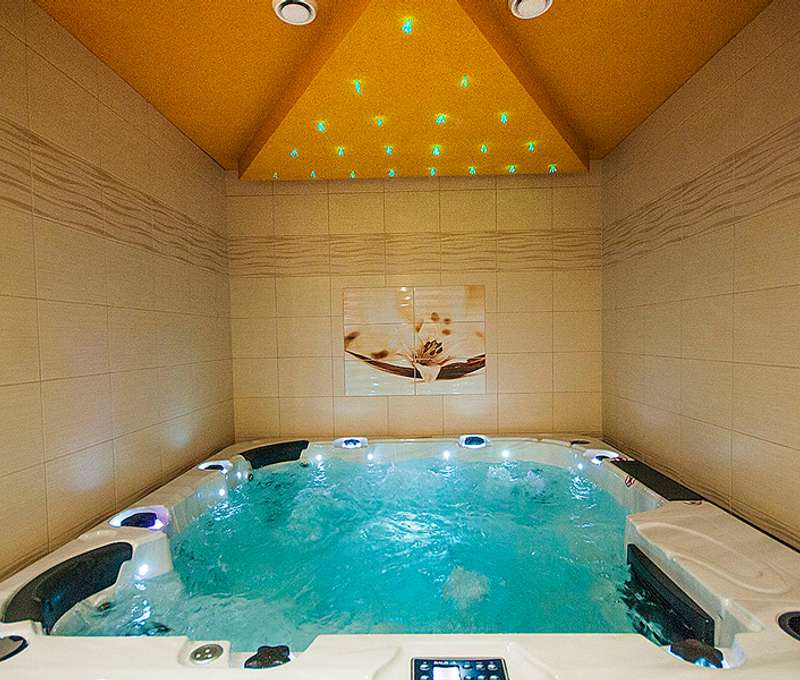 K dispozícii je vírivá vaňa, fínska sauna, infra sauna, parná sauna, vyhrievacia lavica, ochladzovan