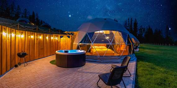 Diamond Glamp s vlastní vířivkou a snídaní doručenou až ke dveřím / Polsko - Vysoké Tatry - Poronin