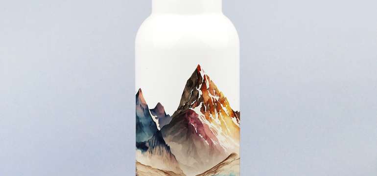 Turistická termoplechovka (500 ml) - kov, bambus