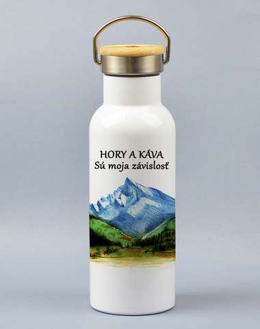Turistická termoplechovka (500 ml) - kov, bambus