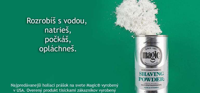 Magický prášok na holenie bez použitia žiletky s prídavkom aloe a vit. E