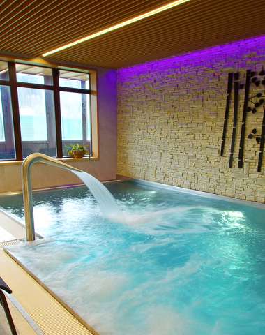 Wellness tvorí krytý bazén, 3 sauny (fínska, parná, infra), oddychová miestnosť a ľadové vedro