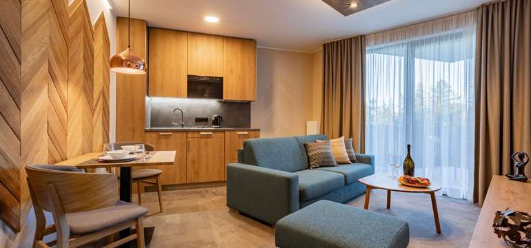 Jednoložnicový apartmán ubytuje až 4 osoby