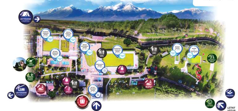 Mapa areálu Thermal Park Vrbov
