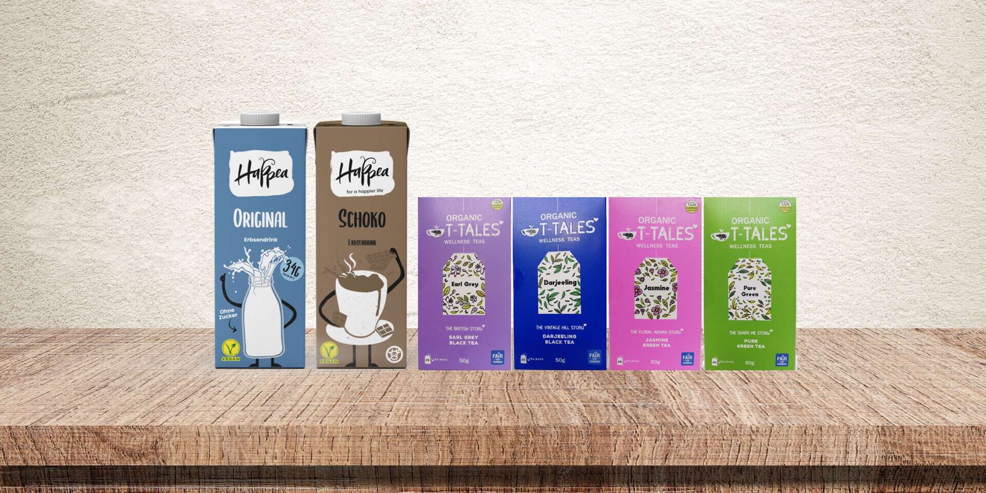 Zdravé vegánske mlieka Happea alebo ovocné čaje z Indie, na výber viac druhov