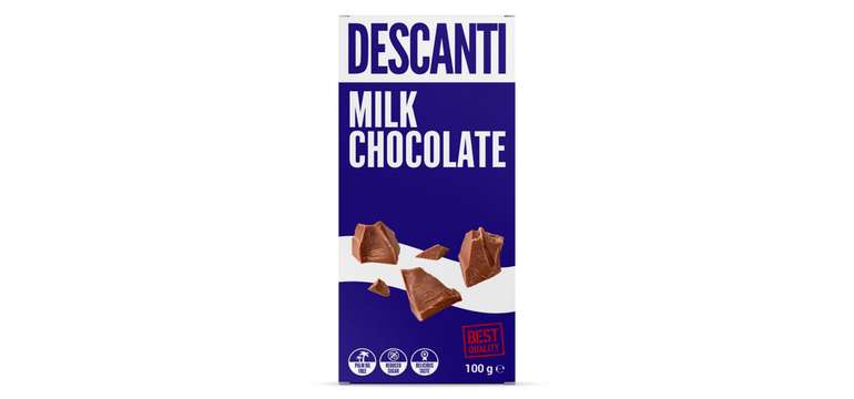 Descanti čokoláda bez pridaného cukru, 100 g (mliečna)
