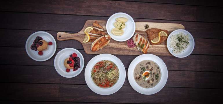 Obľúbené 3-chodové menu v reštaurácii Leberfinger s donáškou alebo na vyzdvihnutie so sebou