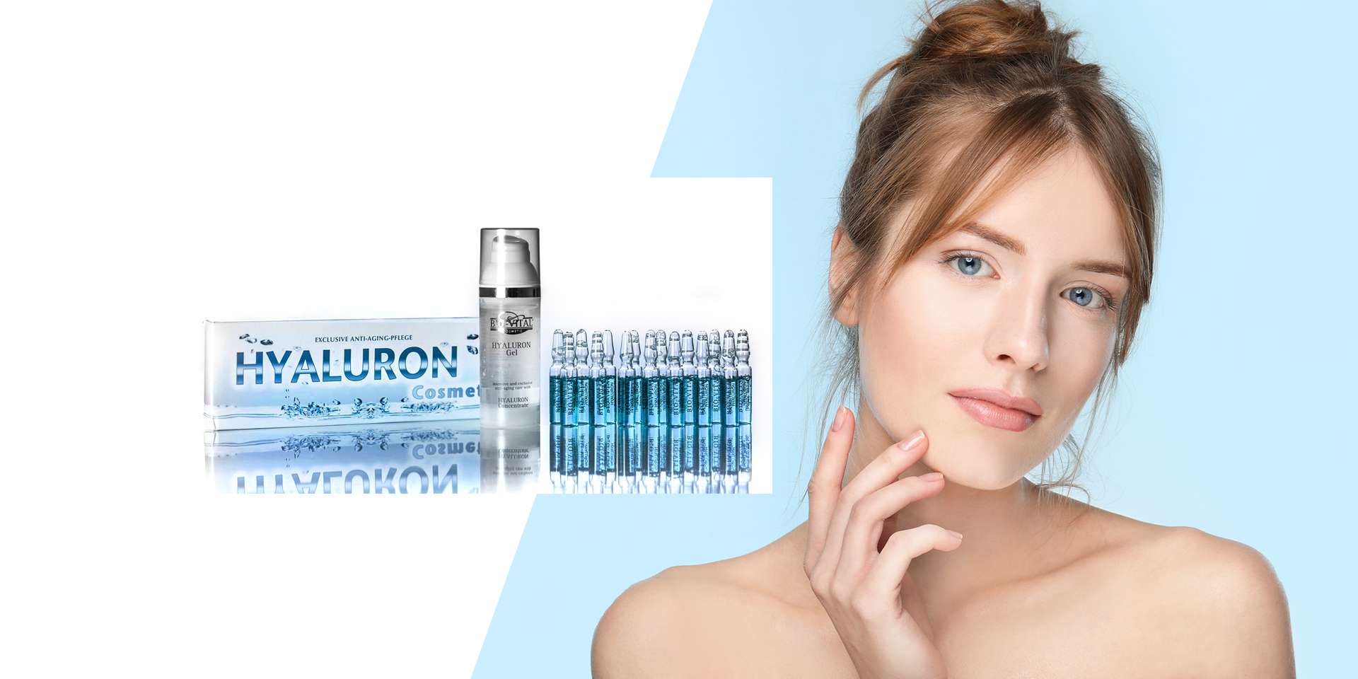 Kyselina hyalurónová ako ampulky a gél alebo koenzým Q10, argán či kaviár