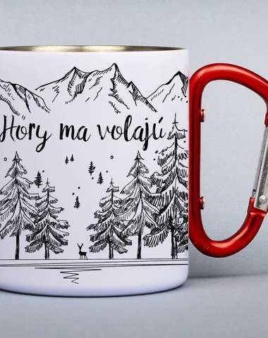 Turistický nerezový termohrnček - biely (300 ml)