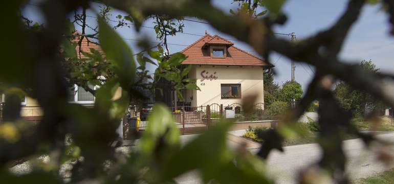 Penzión Sisi sa nachádza v pokojnej časti obce Podhájska, nazývanej tiež slovenské Mŕtve more