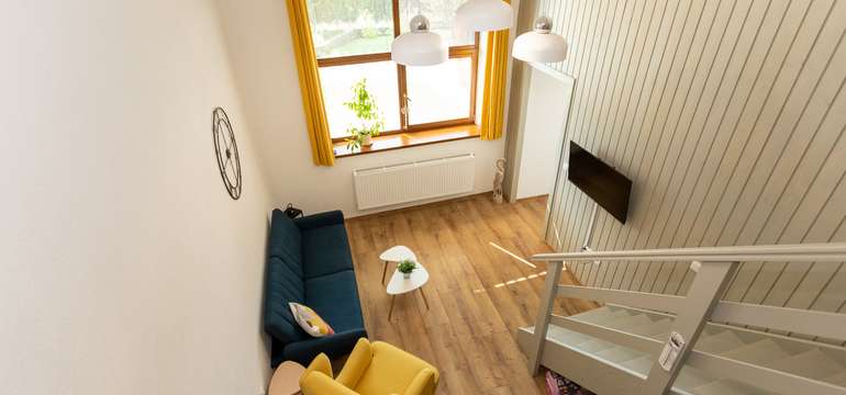 Apartmán s kuchynkou, 2 otvorenými spálňami a obývačkovou časťou
