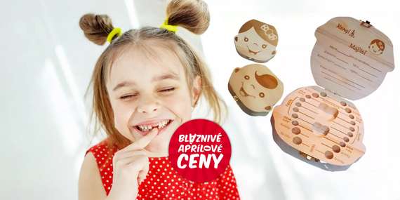 EXTRA CENA: Drevená krabička na mliečne zúbky so slovenskými nápismi pre dievčatká aj chlapčekov/Slovensko