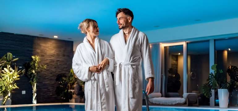 Wellness centrum zahrnuje krytý bazén, vířivku, finskou saunu a dvě parní sauny