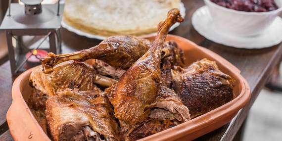 Kupón v hodnote 100 € na husacie a kačacie hody z reštaurácie Husacina u Galika/Slovenský Grob