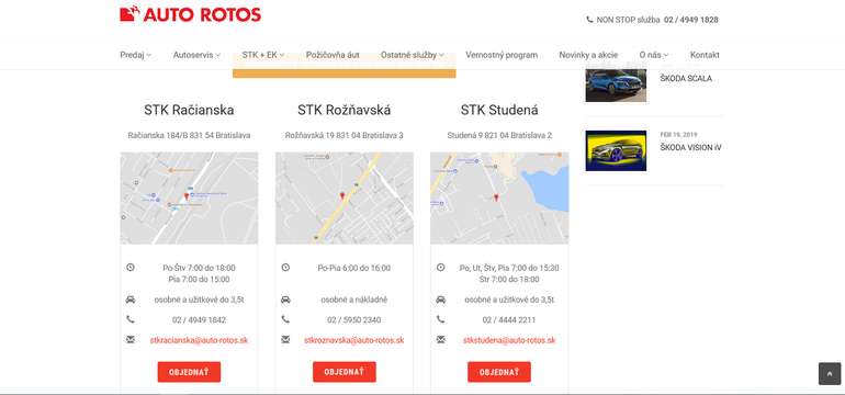 Objednanie na STK prebieha priamo na stránke poskytovateľa