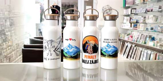 Slovenské dizajnové turistické termo fľaše a plechovky s krásnymi motívmi / Slovensko