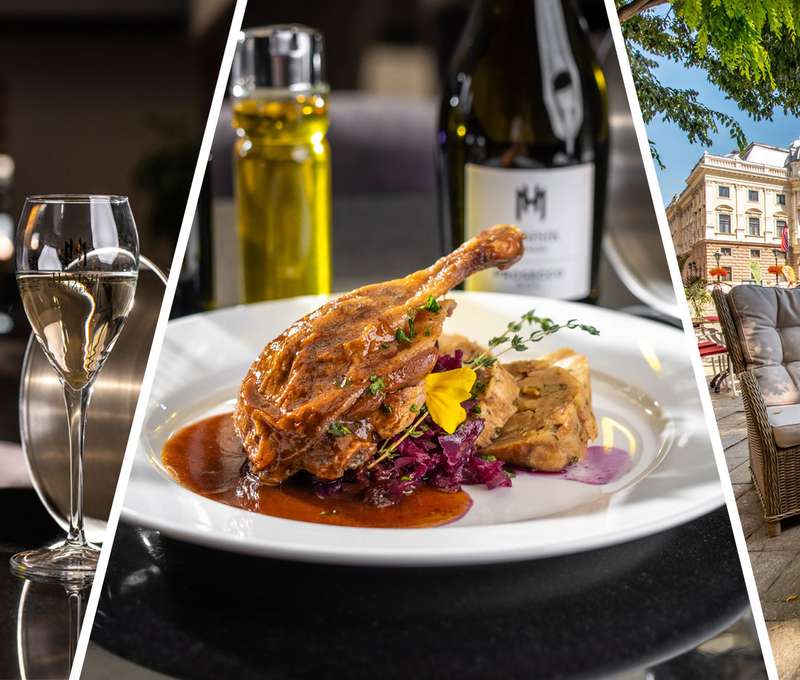 Kačacie stehno s dezertom v Pressburg Prosecco Bar & Restaurant