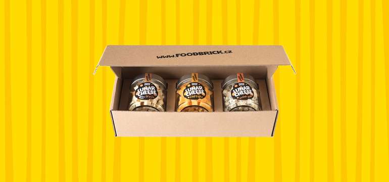 3-dielna Darčeková krabička sušených syrov (cheddar+ Blaťácke zlato orech + údená niva)