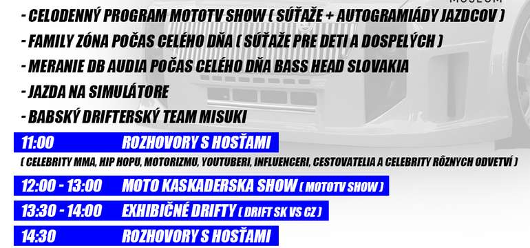 Slovak Car Festival - program