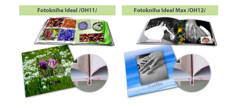 Fotoknihu v tvrdé knižní vazbě si můžete objednat v několika formátech