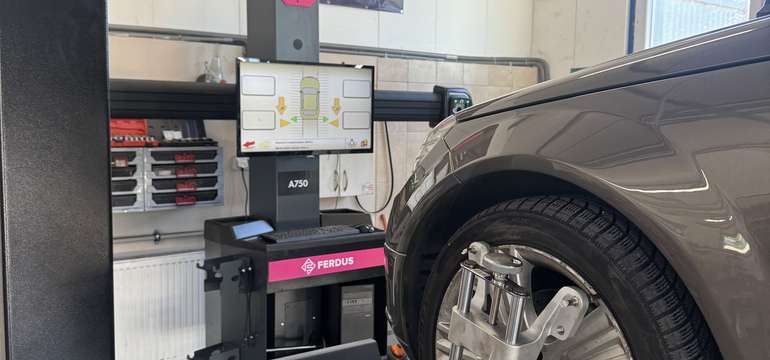 Presná 3D geometria všetkých kolies v Platforma Autoservice