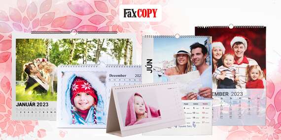 Stolové a nástenné kalendáre s vlastnými fotografiami v prvotriednej kvalite - osobný odber ZADARMO až v 40 predajniach FaxCOPY/Slovensko