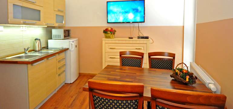 V apartmáne Bartek Ski Rental sa nachádza kuchynka 