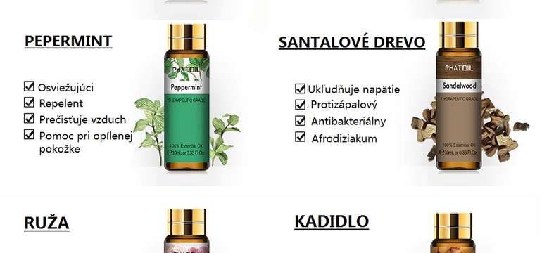 100 % čisté prírodné vonné esenciálne oleje v darčekovej sade (9x 10 ml)