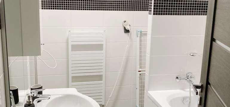 Samozřejmostí apartmánu je vlastní sociální zařízení