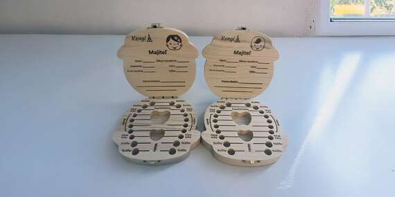 BLACK FRIDAY: Drevená krabička na mliečne zúbky so slovenskými nápismi pre dievčatká aj chlapčekov/Slovensko